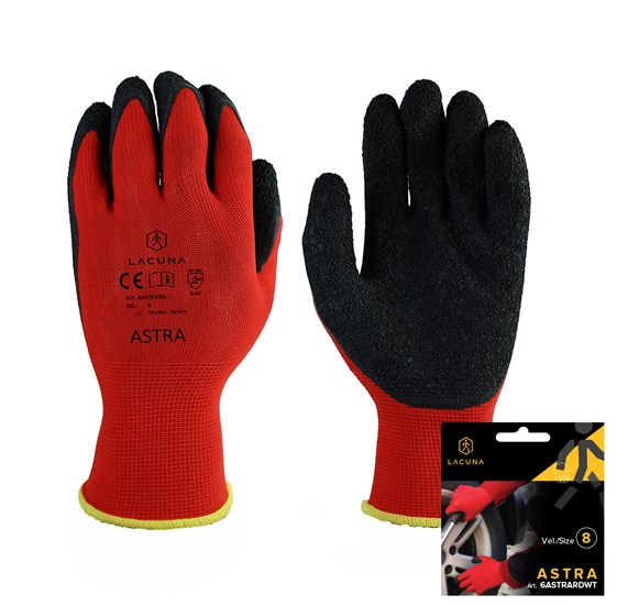 Rukavica s lateks premazom ASTRA crvena